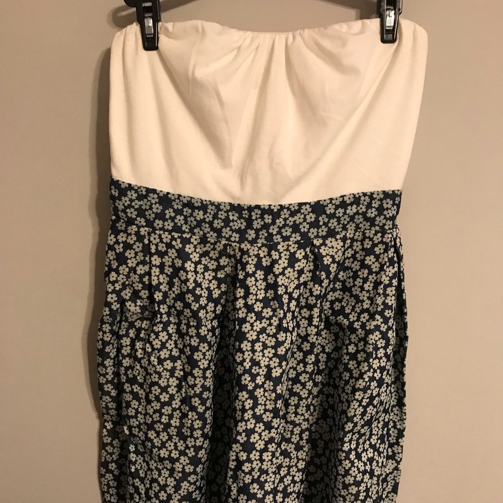 Blue and white floral sundress